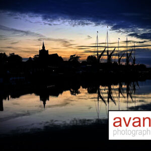 Buy Sailboat Photography and Sailing view photos as Mounted or Framed Pictures – Dusk Costal view – Avanti Photographics Maldon Maldon Picture Gift | Sailing Photo | Reflections at Dusk